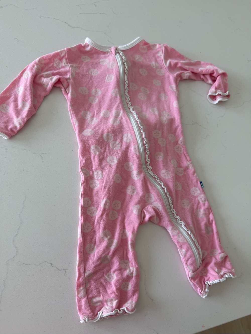 Baby girl kickee pants Sandler pink pajamas